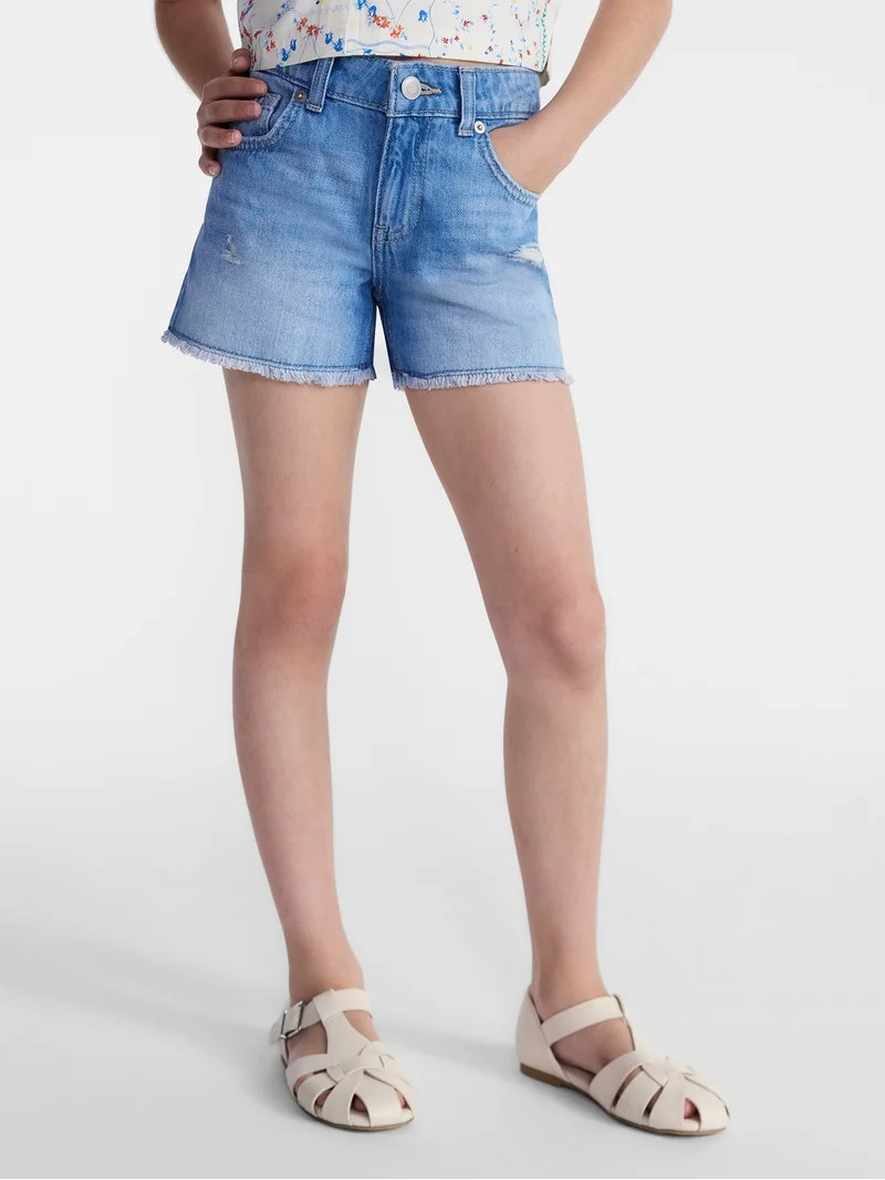 Weekend Academy Girls Denim Cutoff Shorts, Sizes 4-18 | Walmart (US)