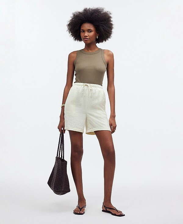 Drawstring Pull-On Shorts in Satin | Madewell