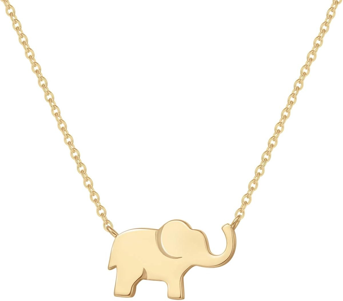 FANCIME White/Yellow/Rose Gold Plated 925 Sterling Silver High Polished Cute Mini Small Lucky Ele... | Amazon (US)