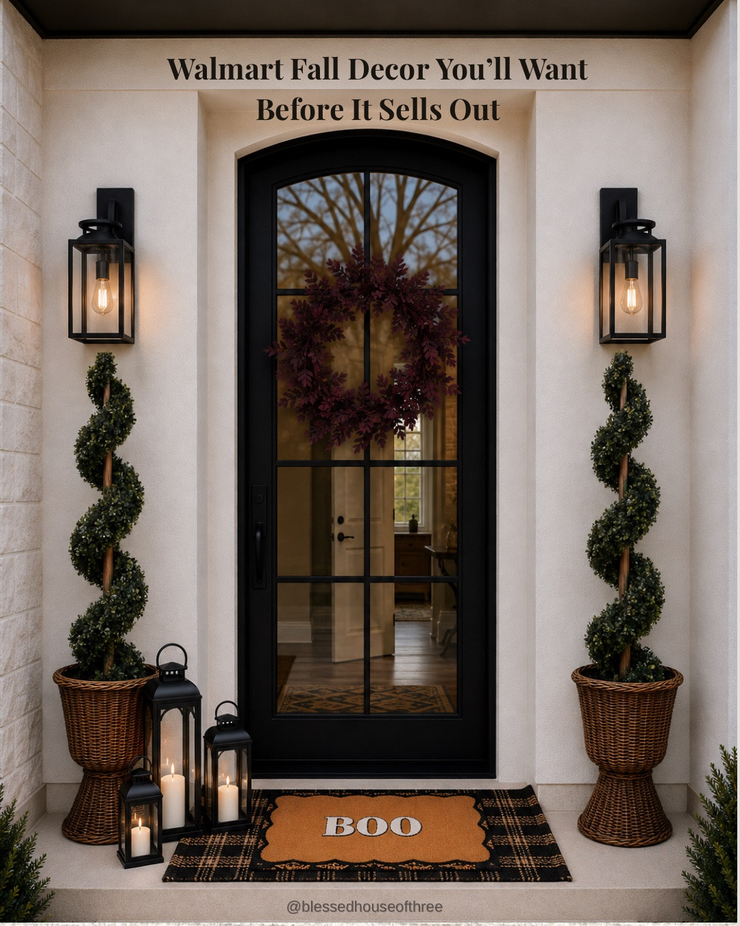 Walmart fall decor is already so good this year—and these are the finds I wouldn’t wait on. The fall wreath, layered doormats, outdoor lanterns and spiral topiaries make such an easy fall front porch, and everything looks way more elevated than you’d expect from Walmart. I know it’s only August, but the best fall decor always seems to sell out first! Halloween decor, ghost decor. Linking all of these Walmart fall porch finds here. 🍂

#walmartfinds #walmarthome #falldecor #fallporch #fallporchdecor #frontporchdecor #fallhome #fallhomedecor

#LTKHome #LTKSeasonal #LTKSaleAlert