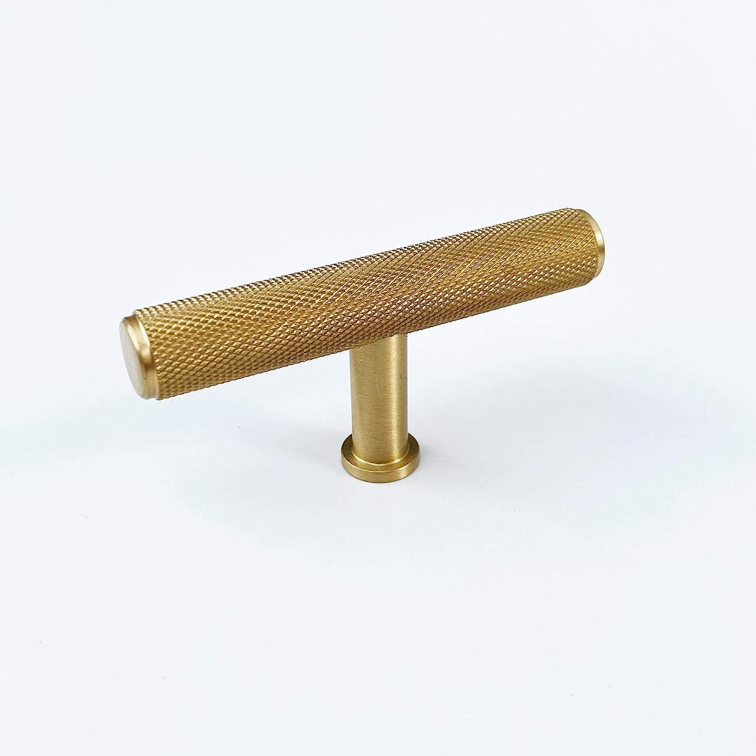 Knurled Texture Solid Brass Knurled Hardware Cabinet T-Bar Pull Handles - Round Bar Series - Brus... | Amazon (US)