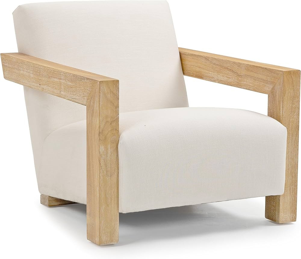 Meridian Furniture Ward Collection Mid-Century Modern Upholstered Accent Chair, Linen Textured Fa... | Amazon (US)