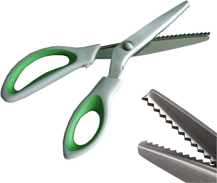 Green Pinking Shears Comfort Grips Crafts Zig Zag Cut Sewing Scissors,Professional Handheld Dress... | Amazon (US)
