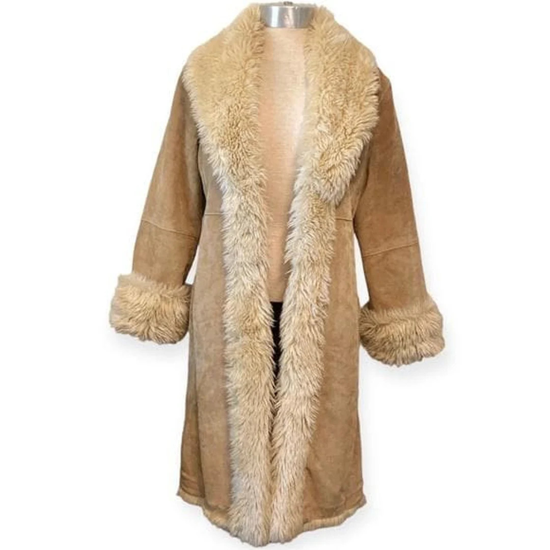 Women's Penny Lane Sheepskin Shearling Coat Ladies B3 Bomber Suede Leather Jacket Brown Handmade ... | Etsy (US)