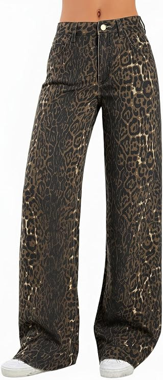 EMMIOL Women's 2026 Wide Leg Jeans Distress Mid Waist Denim Pants Vintage Y2K Trousers | Amazon (US)