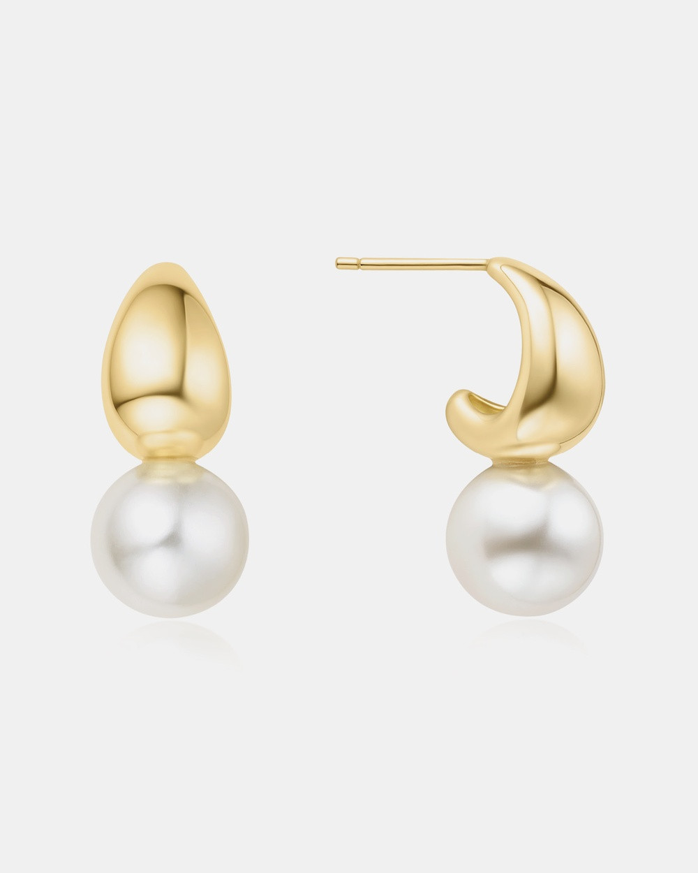 Ania Haie - Gold Pearl Dome Hoop Earrings - Jewellery (Gold) Gold Pearl Dome Hoop Earrings | THE ICONIC (AU & NZ)
