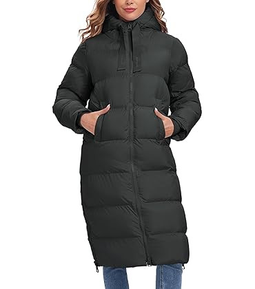 HOTIAN Women's Thickened Down Jacketts Maxi Length Winter Warm Puffer Coat Hooded Parka Jacket Pa... | Amazon (US)