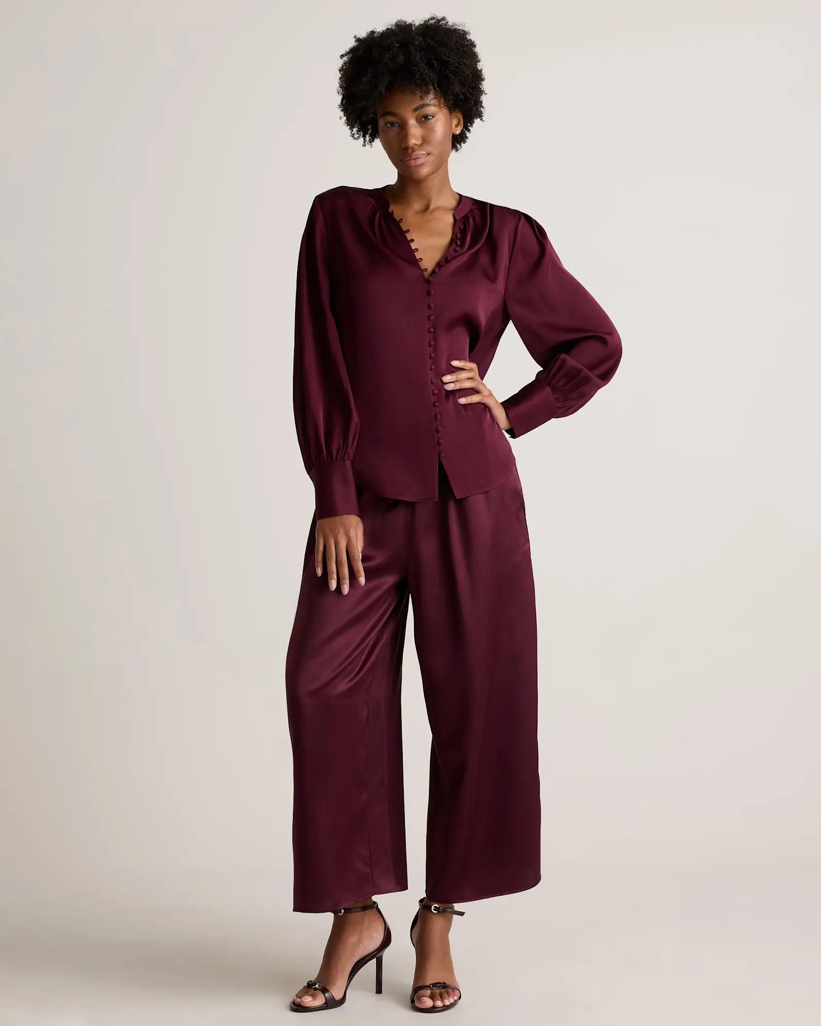 Washable Stretch Silk Peasant Blouse | Quince