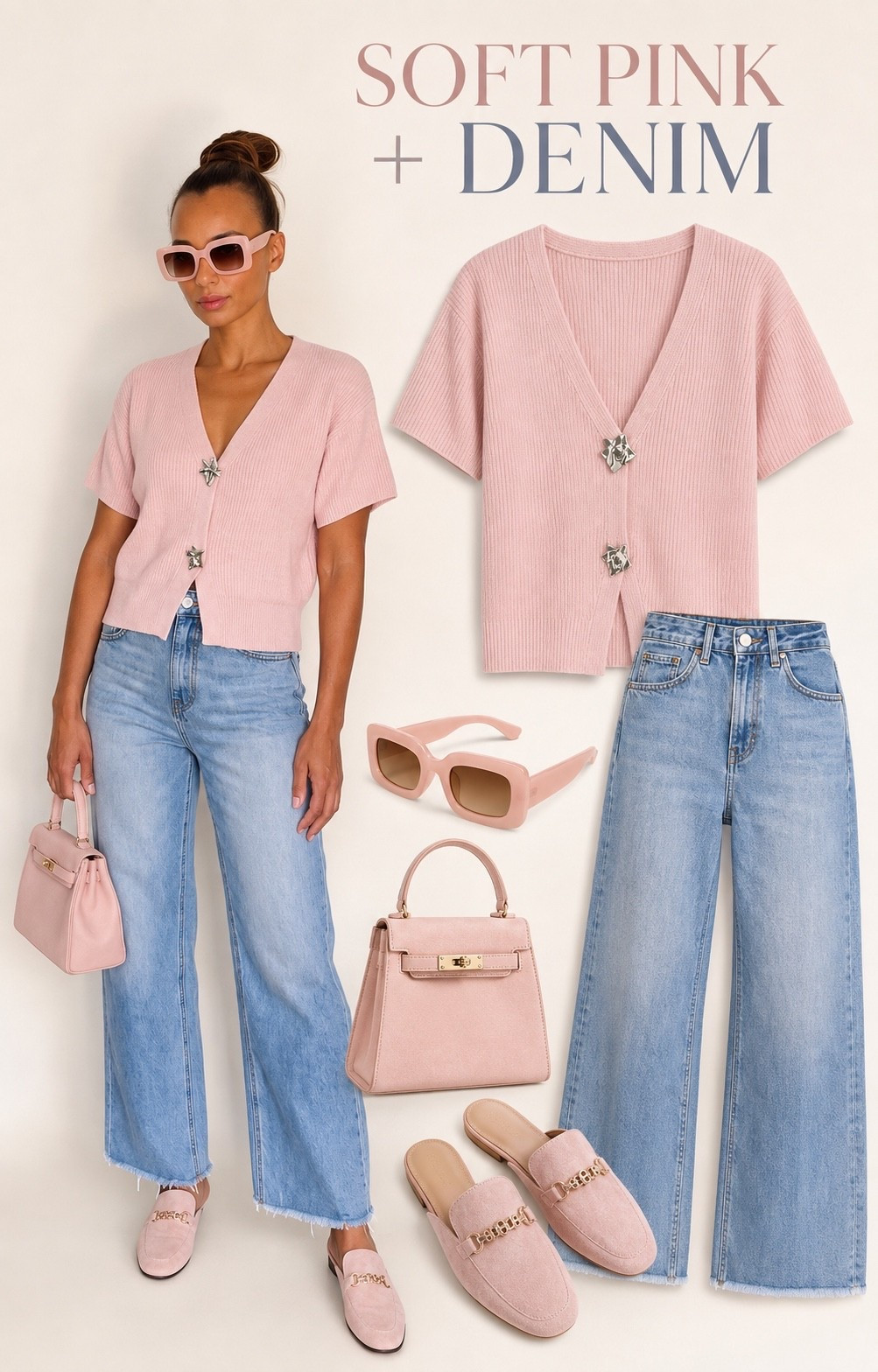 Soft pink and denim—the prettiest combination 💕 This feminine cardigan paired with wide-leg jeans, blush loafers, matching sunnies, and a structured bag creates an effortlessly polished look. Perfect for brunch, shopping, or a casual day out. Everything is linked! ✨

#LTKStyle #CasualChic #PinkOutfit #DenimStyle #EverydayStyle #SpringToFallStyle

#LTKootd