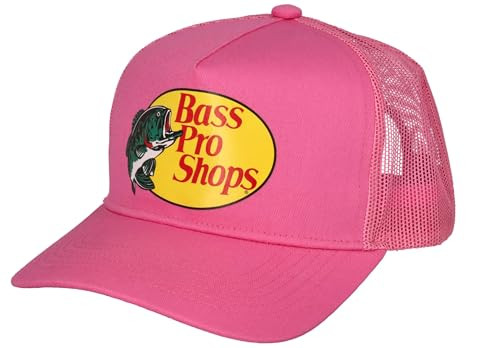 Bass Pro Shop Men's Trucker Hat Mesh Cap - Adjustable Snapback Closure - Great for Hunting & Fishing (Hot Pint) | Amazon (US)