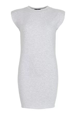 Petite Shoulder Pad T-Shirt Dress | Boohoo.com (US & CA)