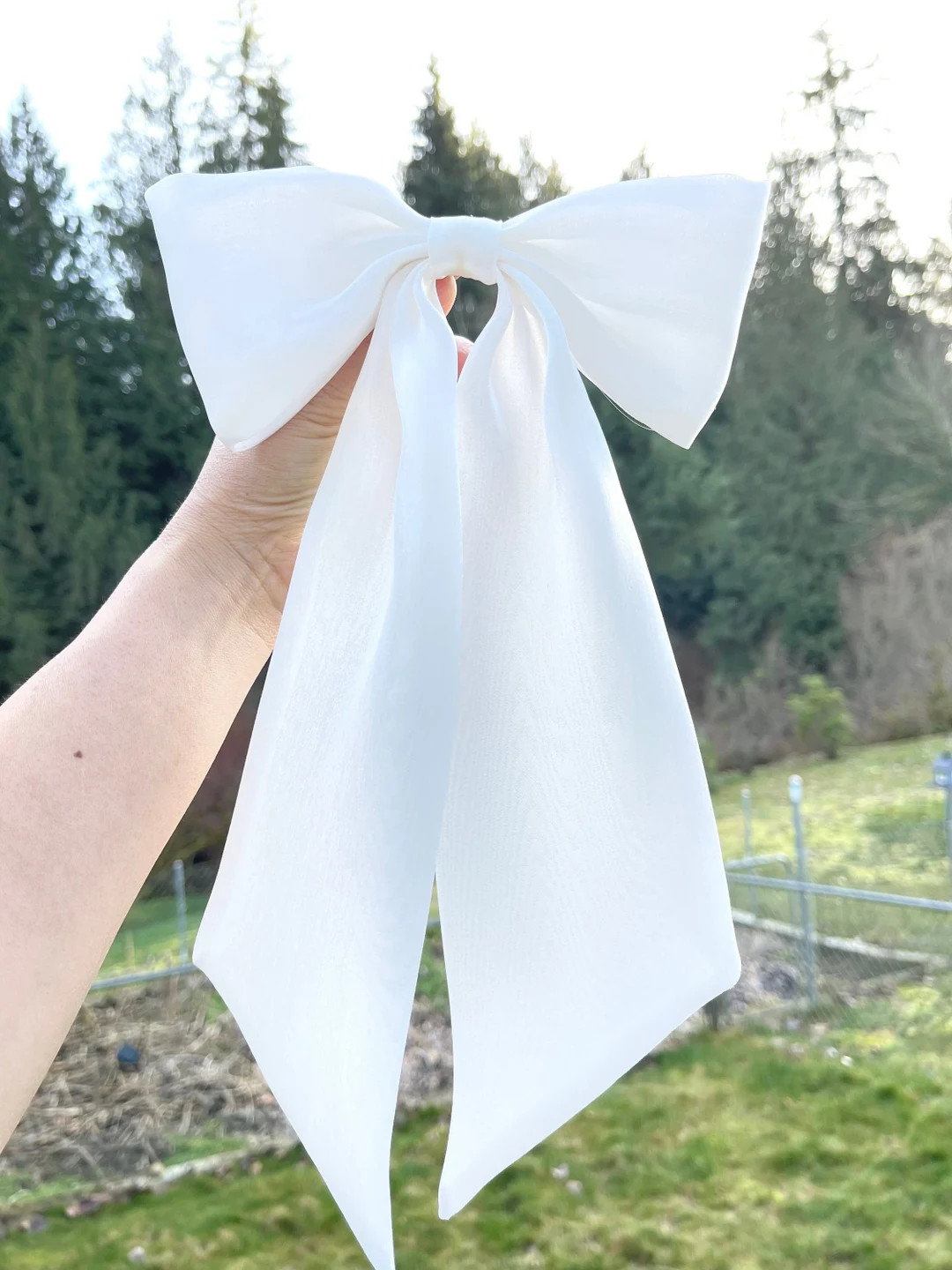 Glossy  Organza bow, women hair bows, wedding hair bow, Bridal Shower gift, hair accessories | Etsy (US)