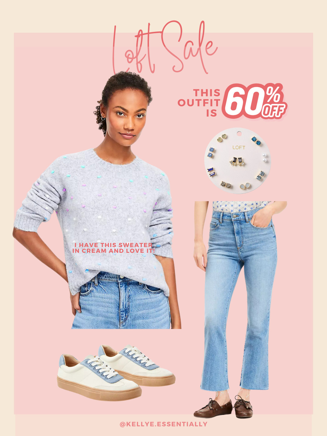60% off?! YES! Definitely snag the sweater. It's only $28! 😮 I have it in cream and LOVE it! The jeans and sneakers are adorable too. All 60% off! 

 #LTKootd #LTKSeasonal #LTKSaleAlert