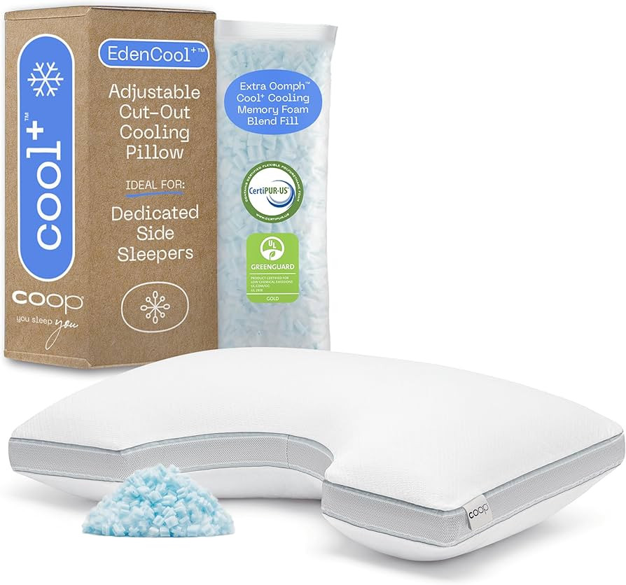 Coop Home Goods Cool+ Cut-Out Adjustable Pillow Queen with Cooling Gel & Shoulder Cut-Out for Hea... | Amazon (US)