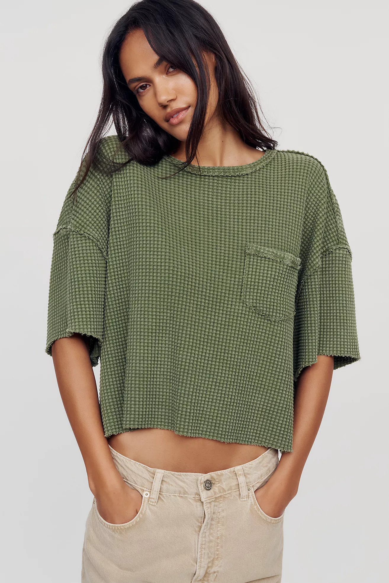 Short-Sleeve Waffle Tee | Anthropologie (US)