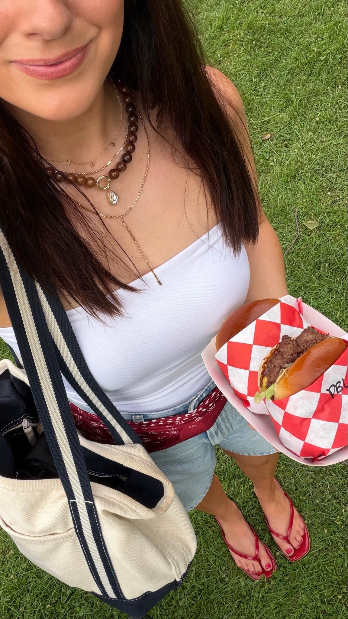 Easy 4th of July outfit idea with pieces you can wear again! 

S top, 27 denim shorts (size up one), red patent leather flip flops tts. My tote bag is on sale!! I use it as my diaper bag too. Size medium with long handles + zip top. Linking my fave strapless bra as well!

Summer outfits

#LTKSeasonal #LTKSaleAlert #LTKPetite