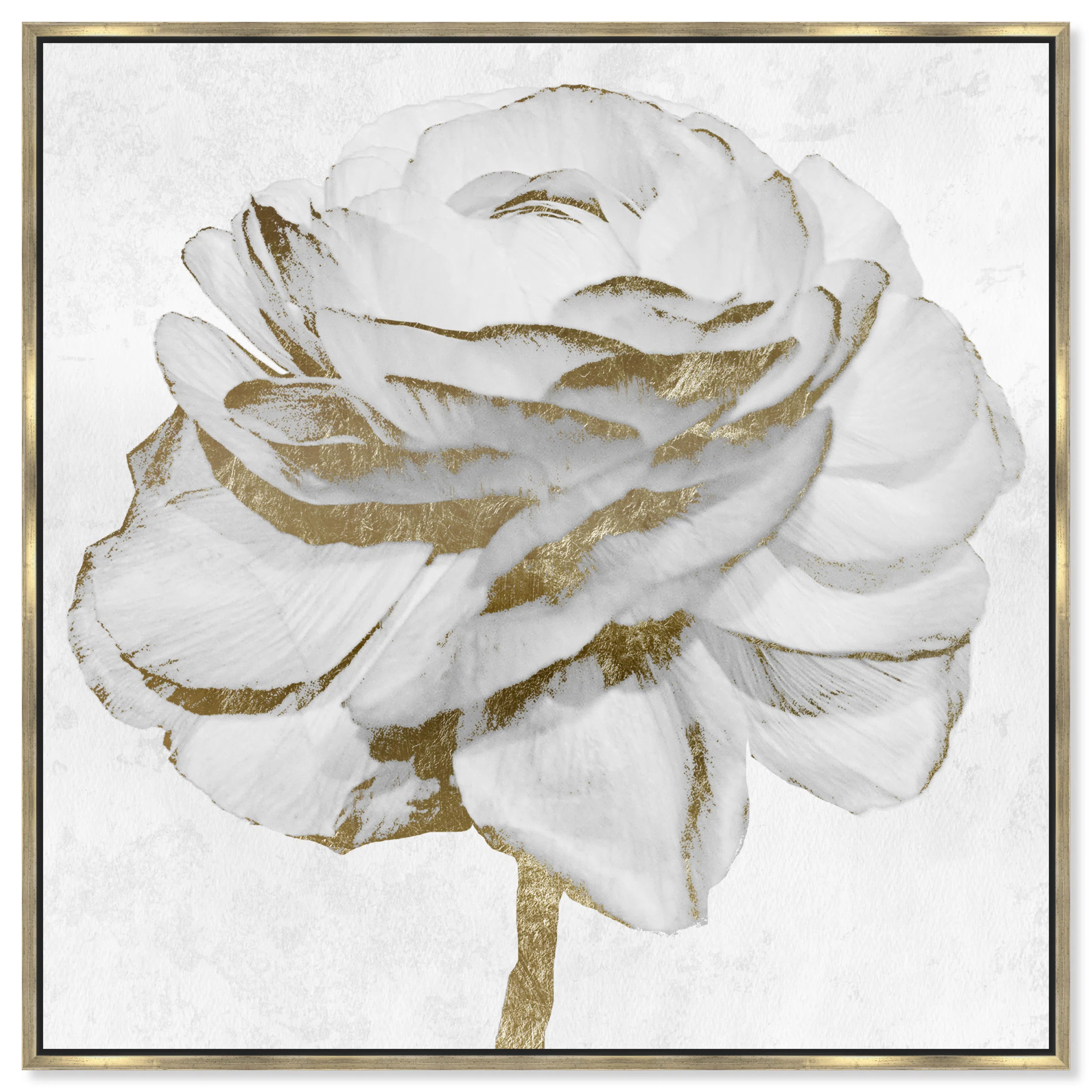 Oliver Gal Signature White Gold Peony by Oliver Gal - Picture Frame Graphic Art Print & Reviews |... | Perigold