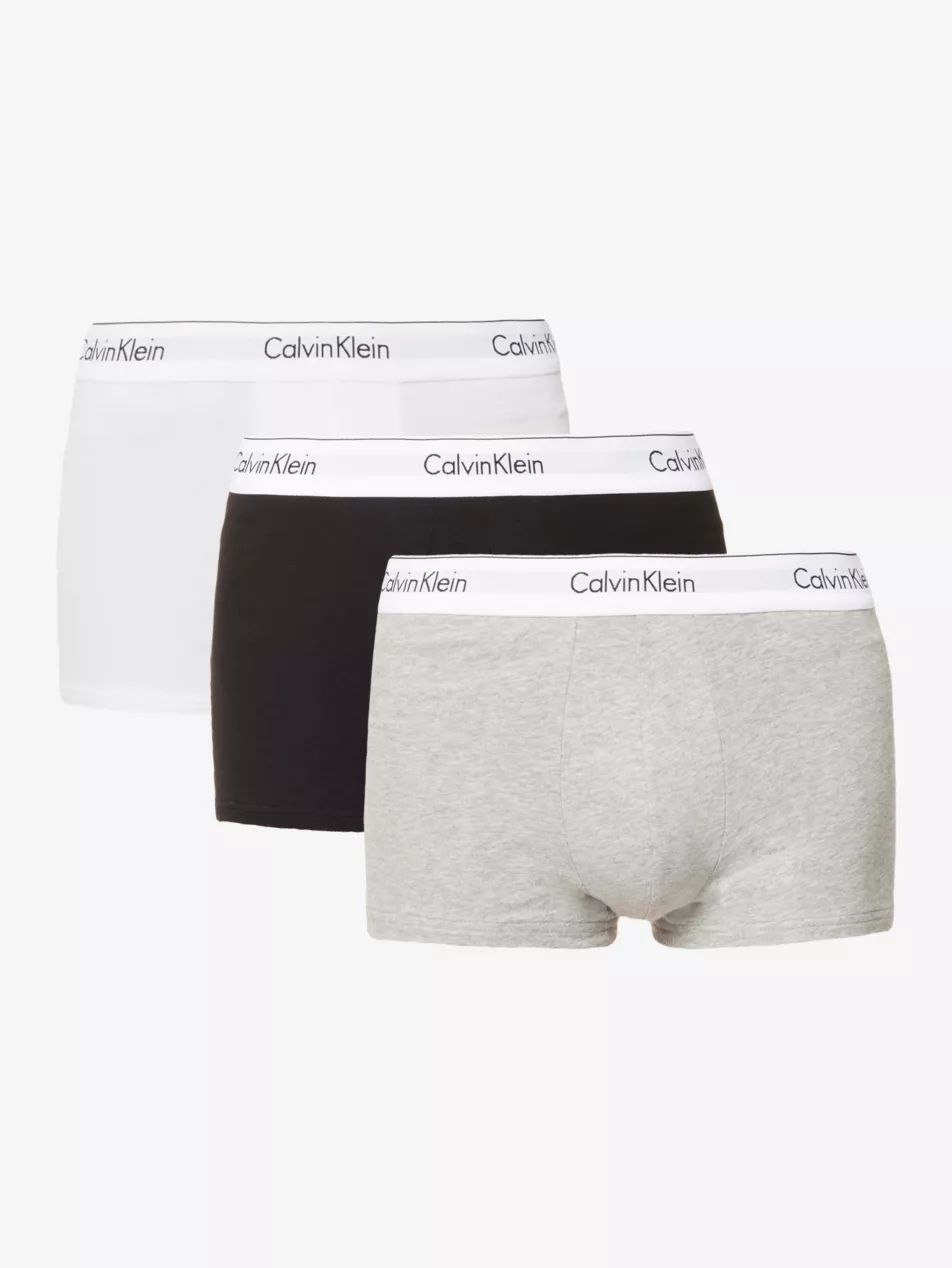 Logo-waistband pack of three stretch-cotton trunks | Selfridges