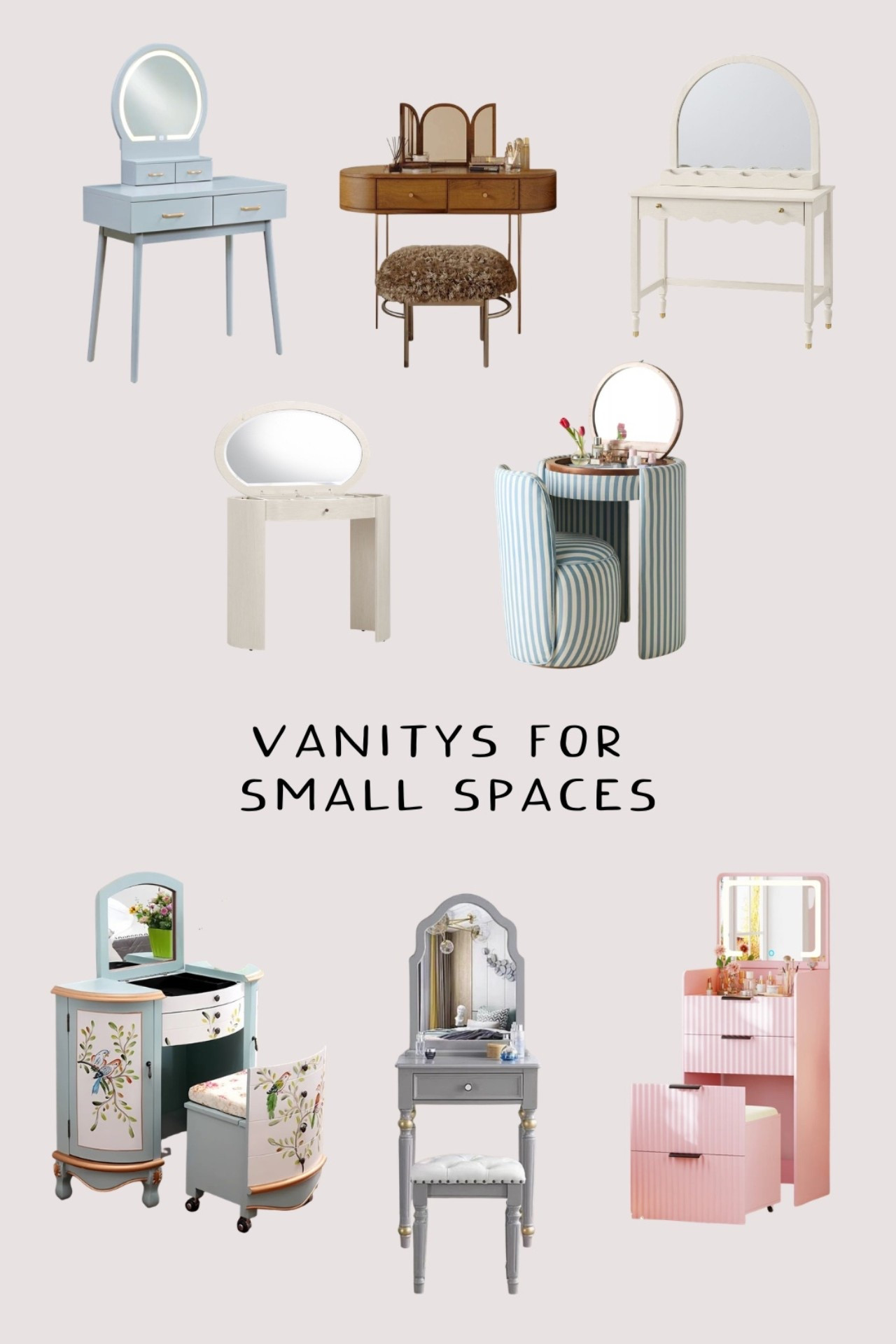This last week I’ve been building a vanity nightstand for my daughter. If you don’t feel like taking on that project, here are a few compact ones to add to your space! 