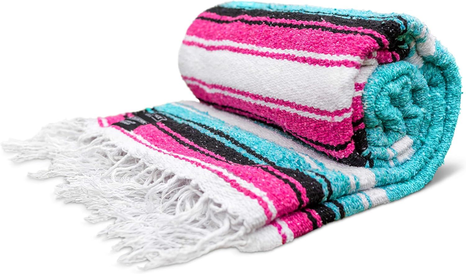 Mexican Blanket, Premium Yoga Blanket | Authentic Hand Woven Falsa Blanket | Made by Mexican Arti... | Amazon (US)