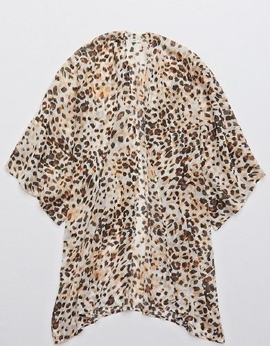 Aerie Chiffon Leopard Kimono | American Eagle Outfitters (US & CA)