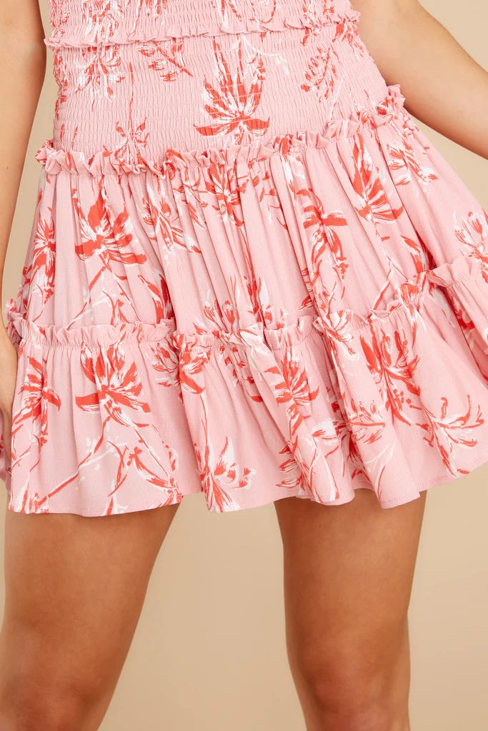 Already Gone Pink Floral Print Skirt | Red Dress 