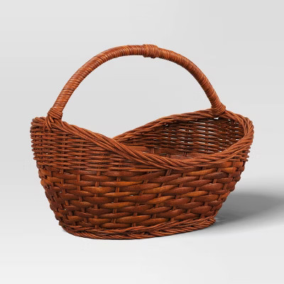 Woven Decorative Basket with Handle Brown - Threshold™ | Target