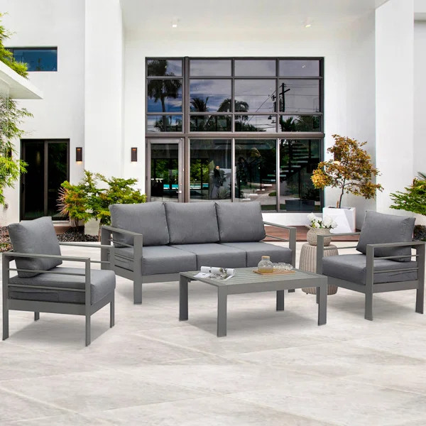 Tolono 4 Piece Sofa Sectional Seating Group with Cushions | Wayfair Professional