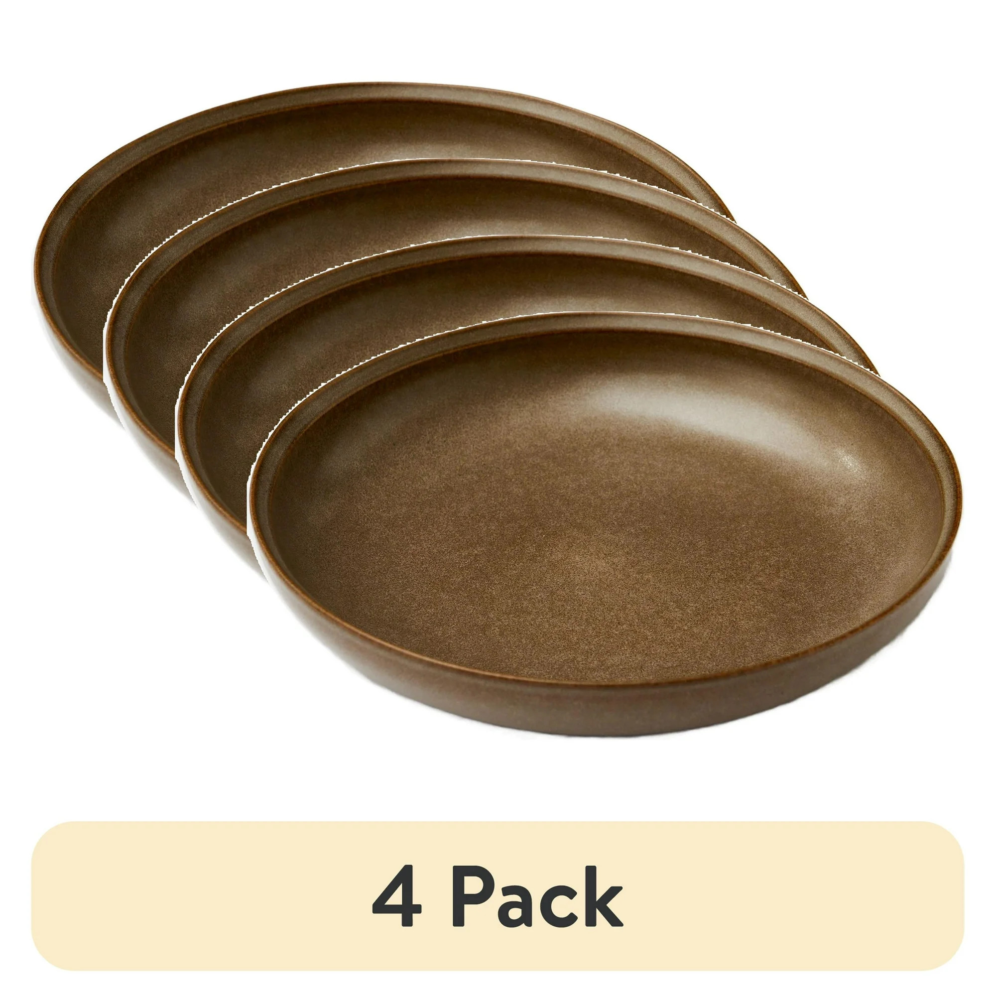 (4 pack) Better Homes and Gardens Banks Brown 8.9-inch Stoneware Dinner Bowl | Walmart (US)
