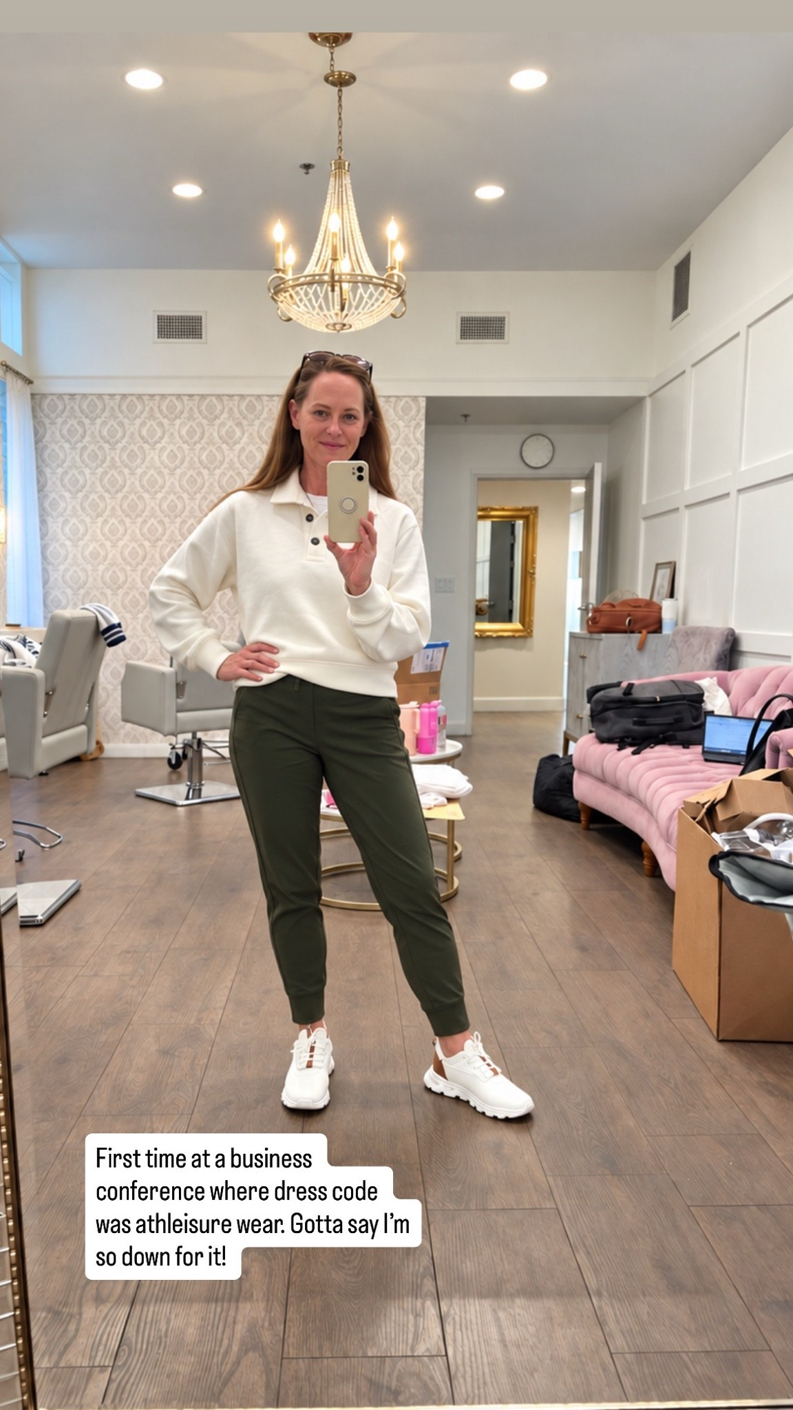 First time at a business conference where the dress code was athleisure wear! 

Love these joggers from Athleta and sweater from Uniqlo!

#LTKOver40 #LTKActive #LTKfitnessgoals