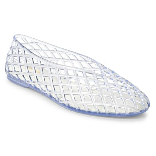 Herrlyn Clear Jelly Shoes for Women, Hollow Out Slip On Jelly Ballet Flats Breathable Comfort Summer Beach Casual Shoes | Amazon (US)