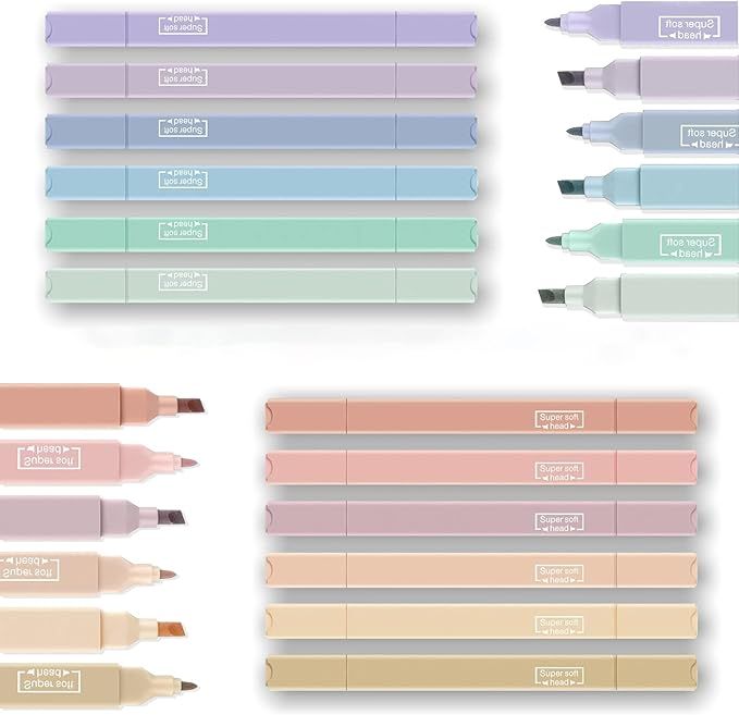 12Pcs Aesthetic Cute Highlighters Bible Pastel Highlighters and Pens no bleed Assorted Colors Hig... | Amazon (US)