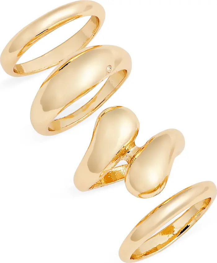 Open Edit Set of 4 Mixed Rings | Nordstrom | Nordstrom