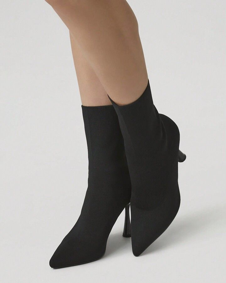 Forever 21 Pointed-Toe Stiletto Sock Booties | SHEIN