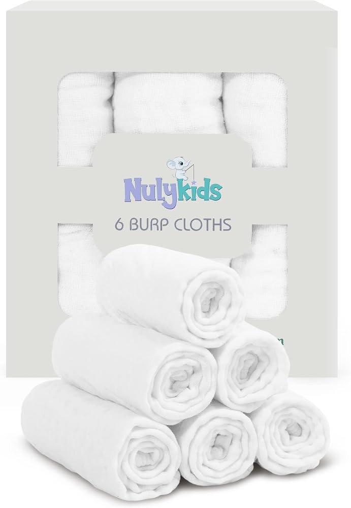 Nuly Kids Muslin Burp Cloths for Babies - Newborn Cotton Baby Burp Cloths, Baby Girl & Baby Boy B... | Amazon (US)