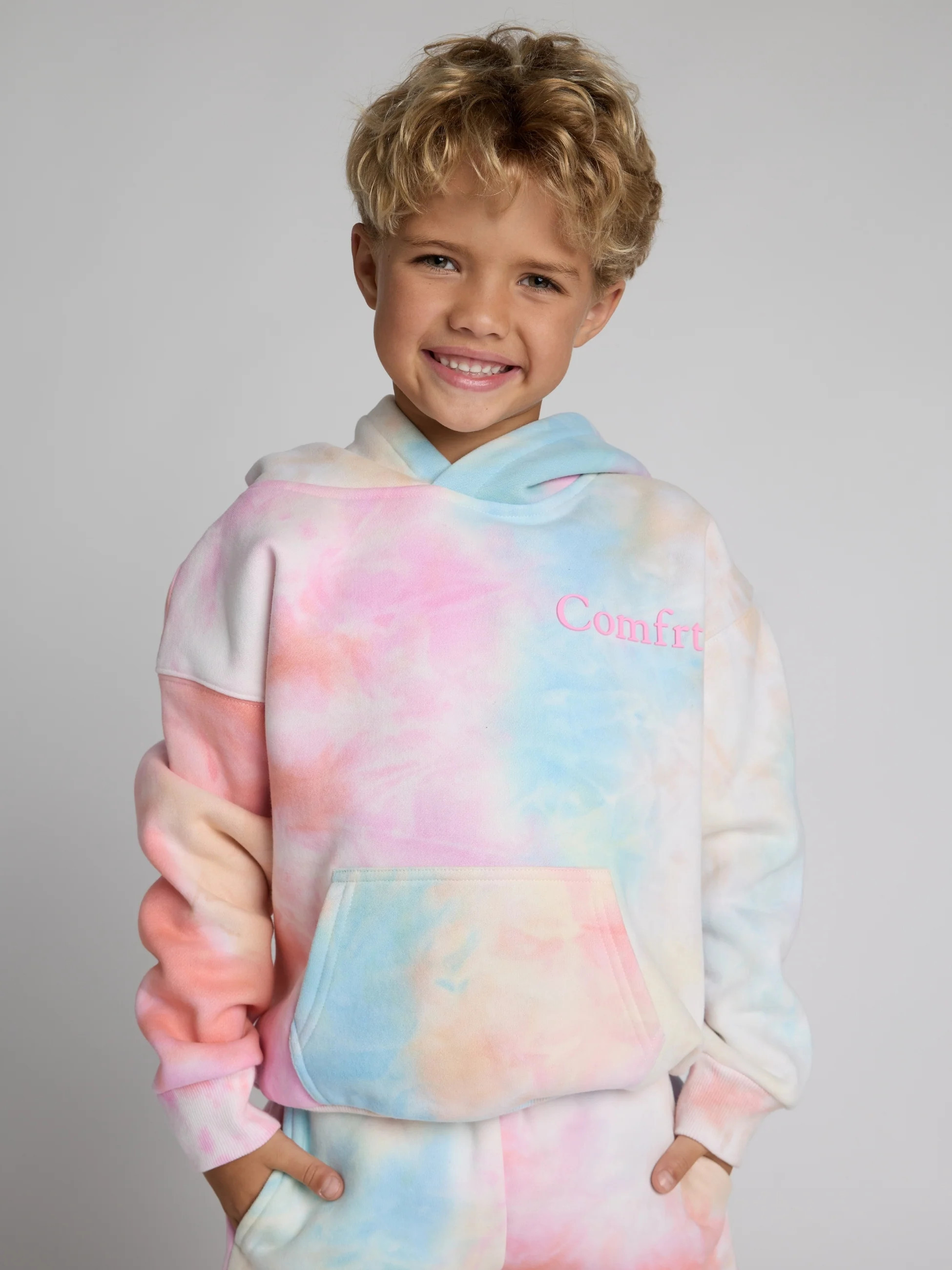 Comfrt Minimalist Kids Hoodie | Rainbow | Oversized | XS | Comfrt