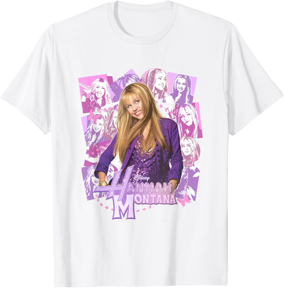 Disney Hannah Montana Epic Iconic Collage Big Chest Poster T-Shirt | Amazon (US)