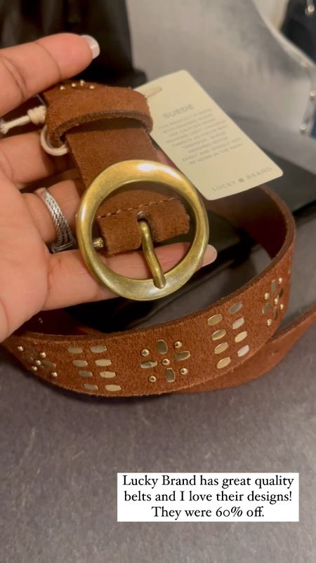 Most of my belts are Lucky Brand! Their quality and designs are the best for the price point. They have great sales so I rarely get them at regular price. This style is out of stock. I posted similar styles and quality. 
#accessories #belts 

#LTKVideo #LTKstyletip