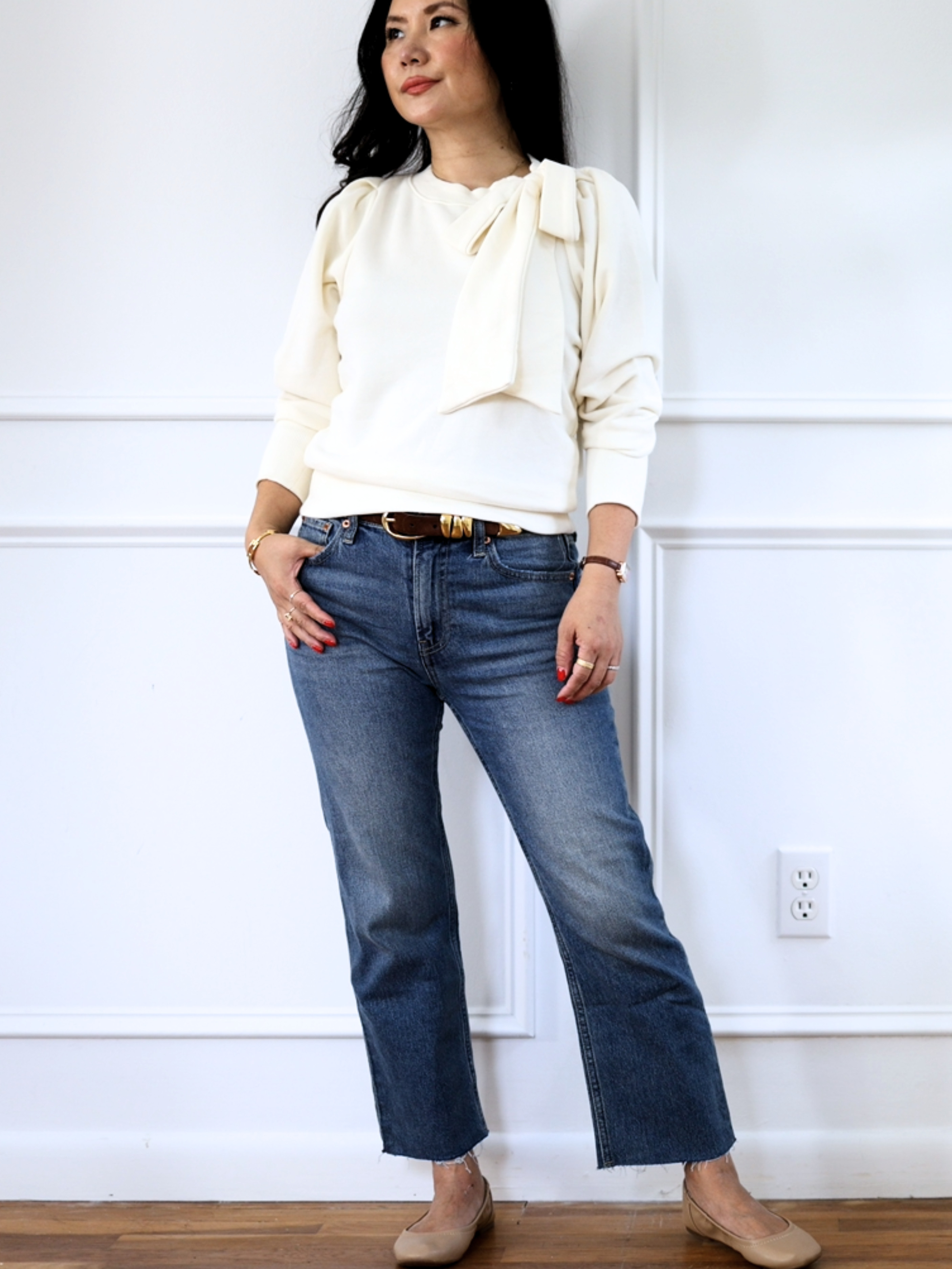 This FREE ASSEMBLY top from walmart is one of those easy pieces that makes getting dressed so simple. I love the fit and it works with almost every bottom in my closet. I’m wearing size XS. Wearing with Gap straight leg jeans. 

 #LTKSeasonal #LTKOver40 #LTKPetite