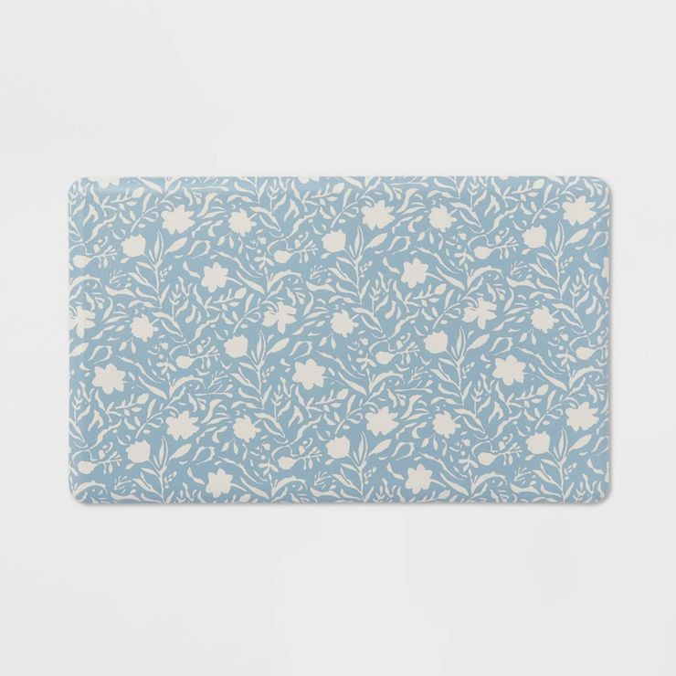 30" x 18" Floral Comfort Mat Blue - Threshold™ | Target