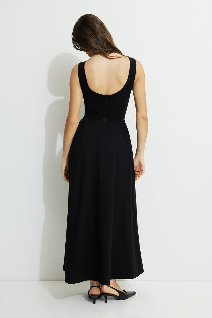 Iris Flared Ponte Maxi Dress | Dynamite Clothing