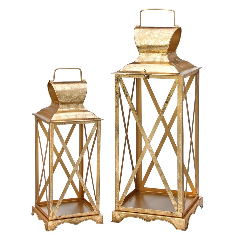 14-22" Metal Lantern Set of 2 | Wayfair North America