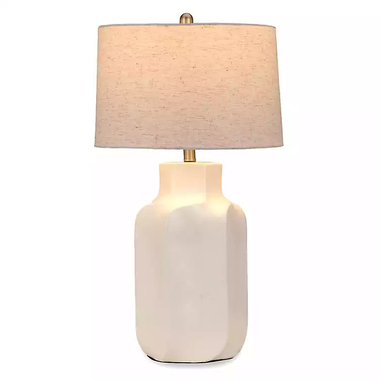 New! White Sculpted Ceramic Table Lamp | Kirklands