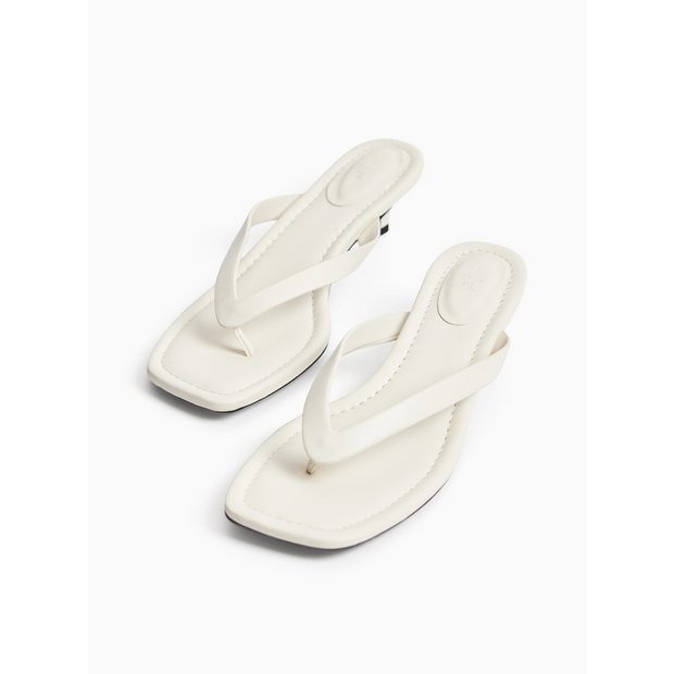 Stone Heeled Toe Post Sandals 4 | Tu Clothing
