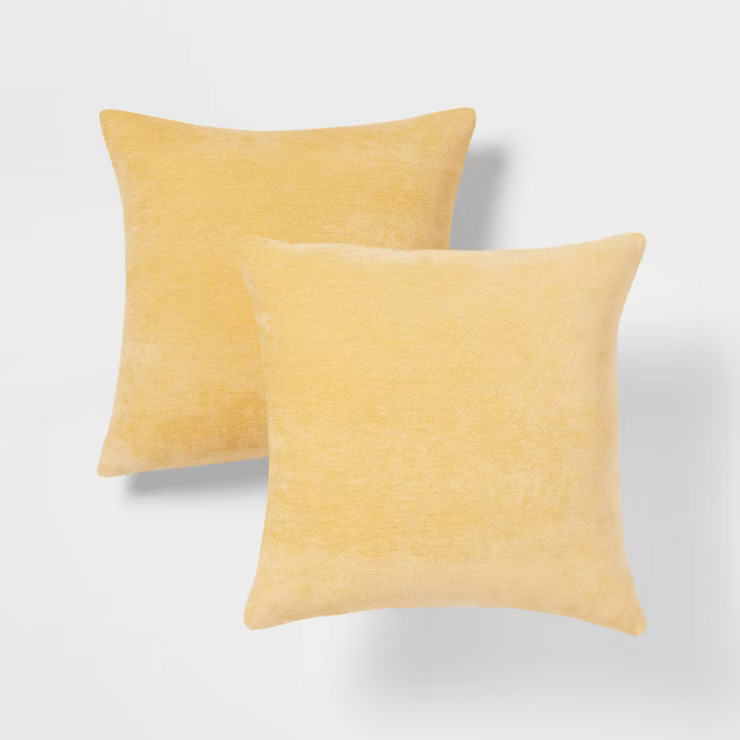 2pk Chenille Square Throw Pillows - Threshold™ | Target