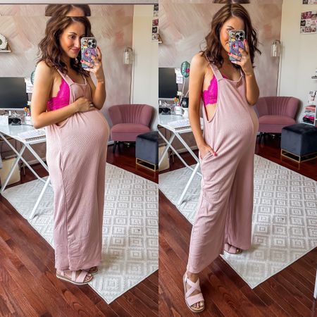Another great bump friendly jumpsuit! 💕 use code ERICA25 for 25% off! 

Pink blush fashion // maternity outfit // bump friendly outfit // maternity jumpsuit // pink lace bra // comfy sandals 

#LTKbump #LTKFind #LTKSeasonal