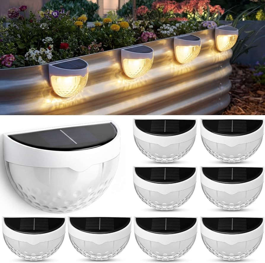 VIHOSE 8 Pack Raised Garden Bed Solar Lights Magnetic with Dusk to Dawn Sensors Wide Angle IPX4 W... | Amazon (US)