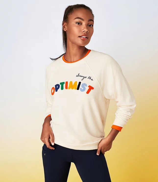 Lou & Grey Optimist Cozy Cotton Terry Sweatshirt | LOFT