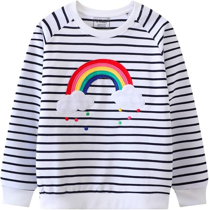 HILEELANG Girl Sweatshirts Pullover Crewneck Winter Long Sleeve Tops Shirts | Amazon (US)