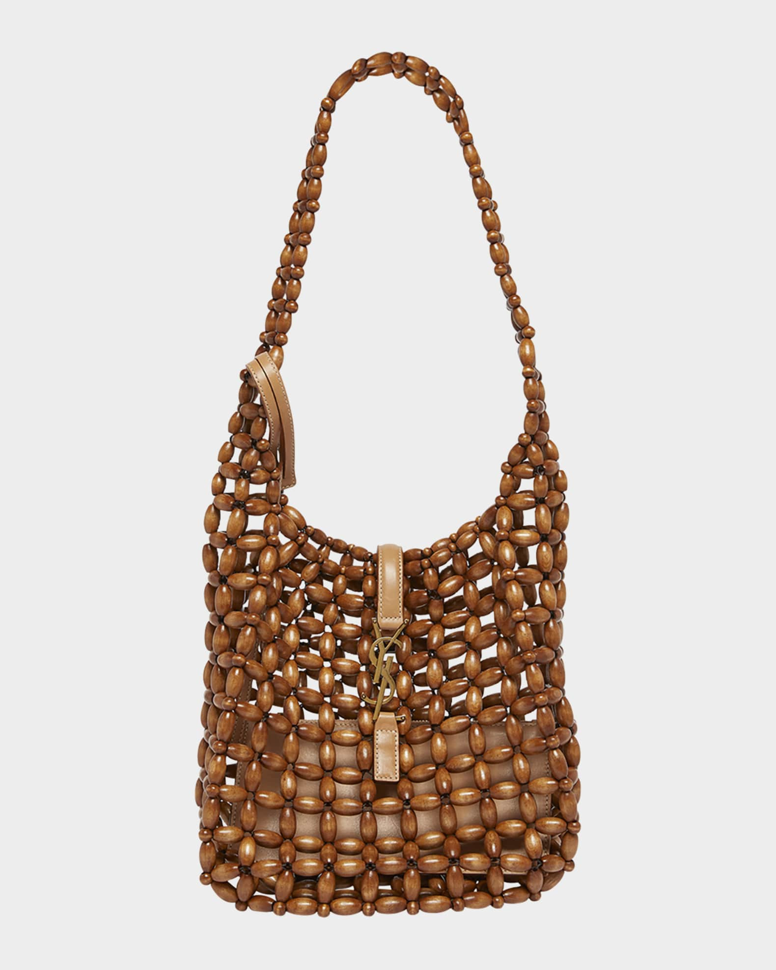 Le 5 A 7 YSL Beaded Wood Hobo Bag | Neiman Marcus